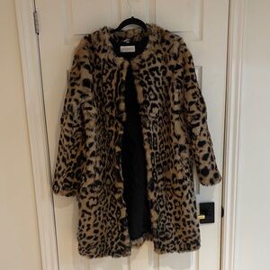 Leopard Print Rabbit Fur Coat